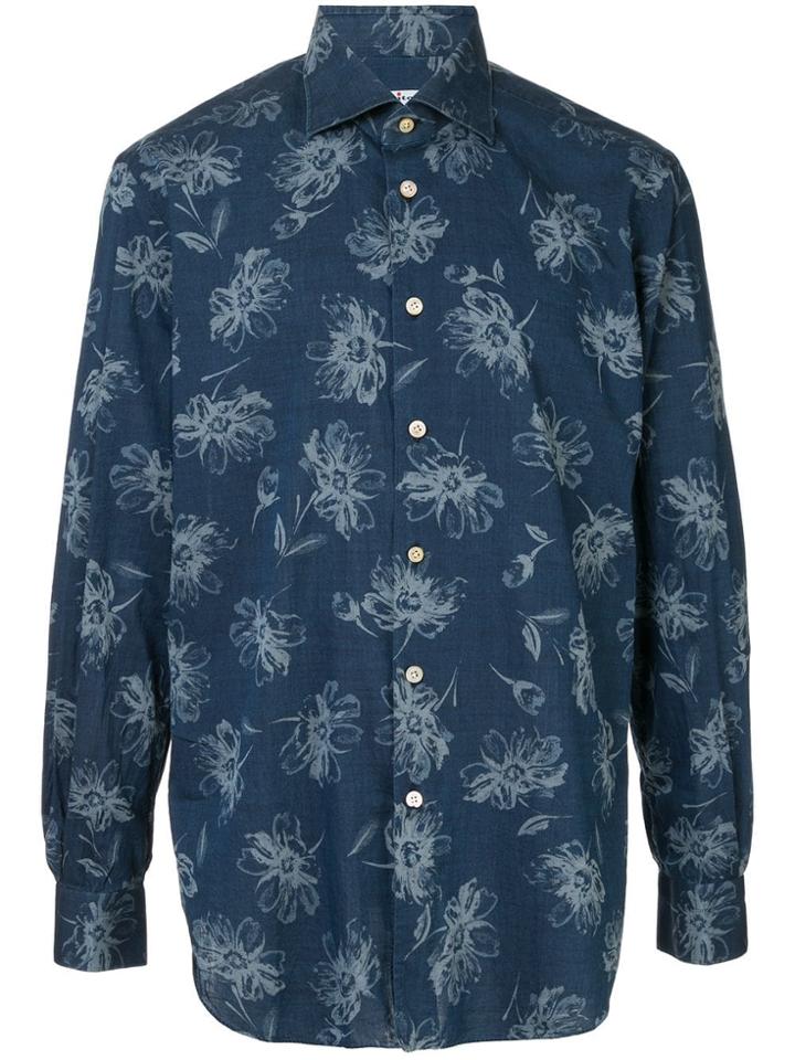 Kiton Floral Print Shirt - Blue