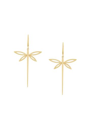 Anapsara Dragonfly Earrings - Metallic
