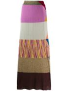 Missoni Pattern Mix Knitted Skirt - Purple