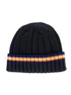 K Way Kids 'brice' Stripe Beanie, Boy's, Size: 52 Cm, Blue