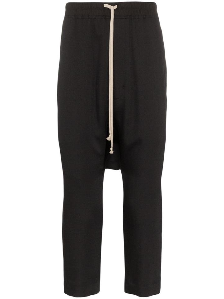 Rick Owens Drop-crotch Track Trousers - Black
