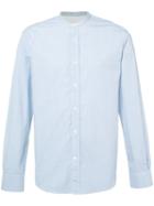 Officine Generale Gaspard Poplin Shirt, Men's, Size: Large, Blue, Cotton