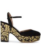 Tabitha Simmons Brocade Maya 120 Platform Heels - Black
