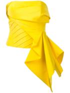 Rubin Singer - Draped Strapless Top - Women - Silk - 4, Yellow/orange, Silk
