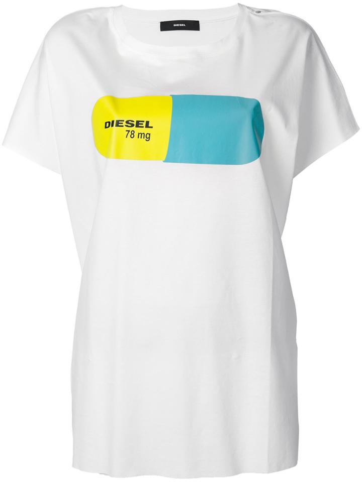 Diesel Pill Motif T-shirt - White