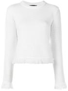 Proenza Schouler Frayed Trim Jumper, Women's, Size: Xs, White, Cotton/nylon/wool
