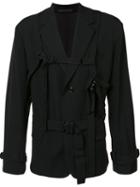 Yohji Yamamoto Stripes Casual Blazer, Men's, Size: 4, Black, Cupro/wool