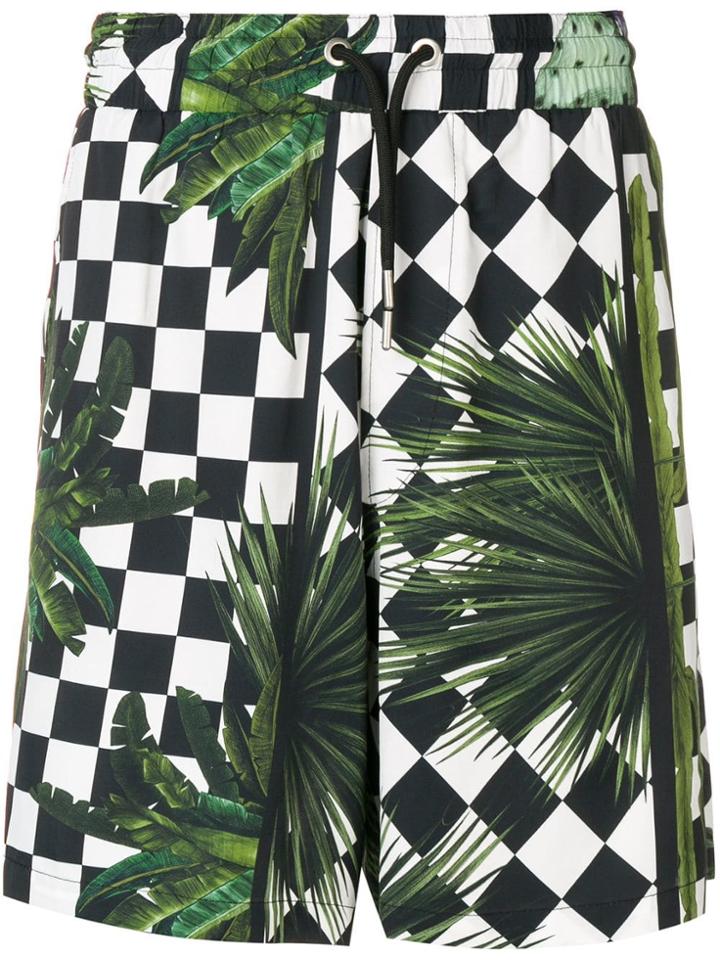 Just Cavalli Checker Printed Shorts - Black