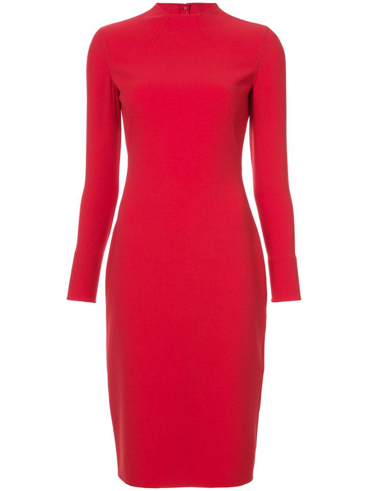 Ralph Lauren Fitted Midi Dress - Red