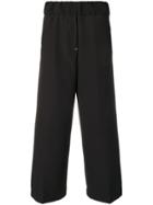 White Sand High-waisted Crop Trousers - Black