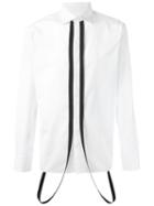 Dsquared2 Zip Suspenders Poplin Shirt, Men's, Size: 48, White, Cotton