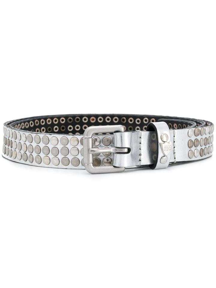 Htc Los Angeles Stud Detail Belt - Silver