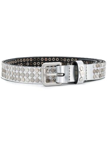 Htc Los Angeles Stud Detail Belt - Silver