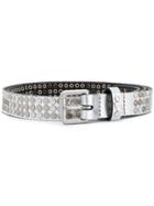Htc Los Angeles Stud Detail Belt - Silver