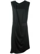 Ann Demeulemeester Draped Asymmetric Dress, Women's, Size: 40, Black, Cotton/spandex/elastane/acetate/rayon