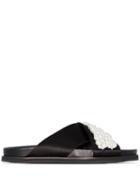 Simone Rocha Pearl-embellished Slides - Black