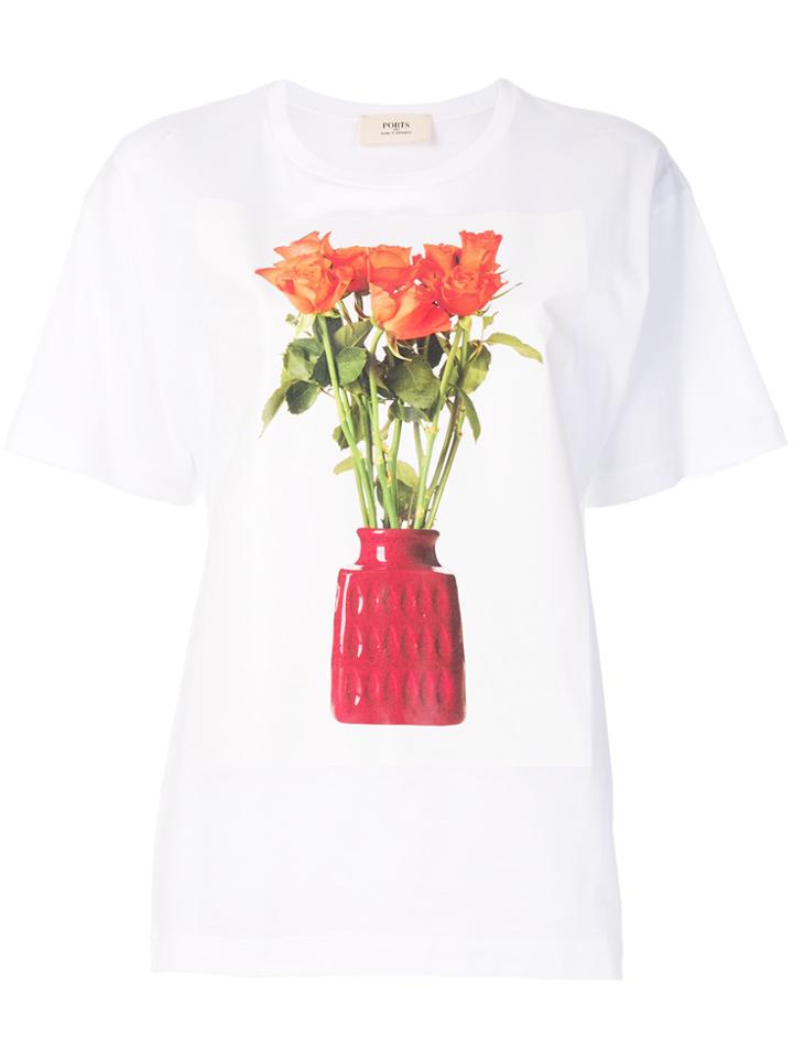 Ports 1961 Flower And Vase Print T-shirt - White