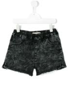 Andorine Raw Edges Denim Shorts - Washed Black