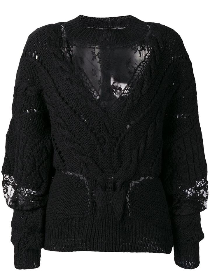 Almaz Lace Detailed Knit Jumper - Black