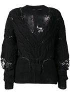 Almaz Lace Detailed Knit Jumper - Black
