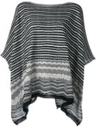 Missoni Zig Zag Knit Poncho, Women's, Black, Acrylic/wool