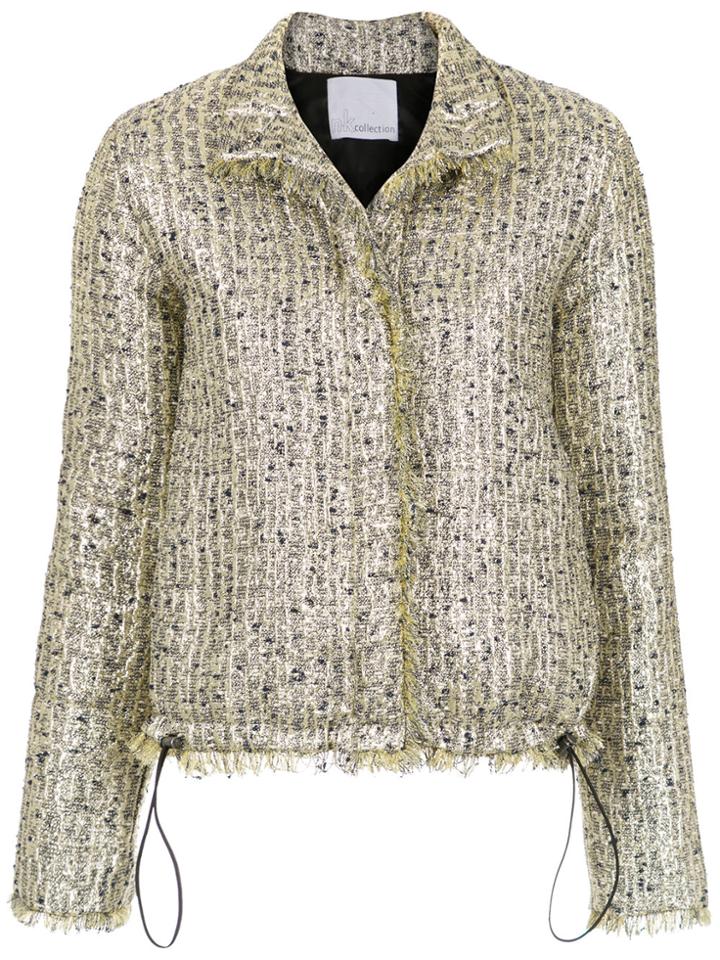 Nk Frayed Jacquard Blazer - Yellow & Orange