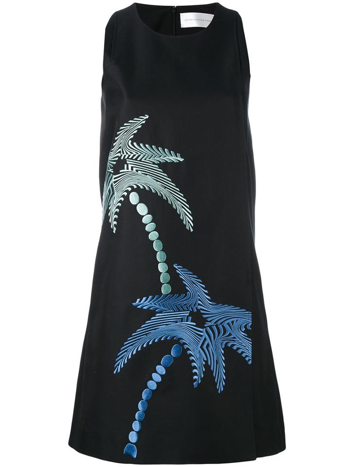 Victoria Beckham - Palm Tree Dress - Women - Silk/cotton - 12, Women's, Black, Silk/cotton