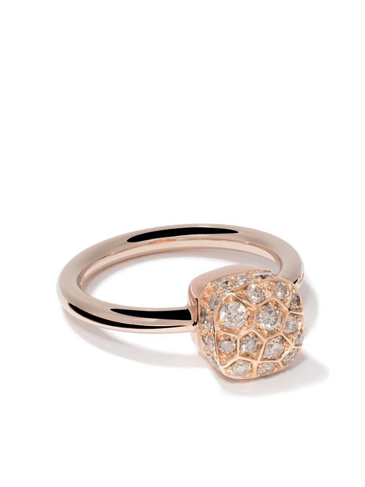 Pomellato 18kt Rose And White Gold Nudo Solitaire Diamond Ring -