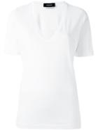 Dsquared2 V-neck T-shirt, Women's, Size: L, White, Cotton