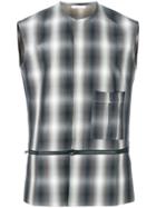 Delada Sleeveless Check Vest - Grey