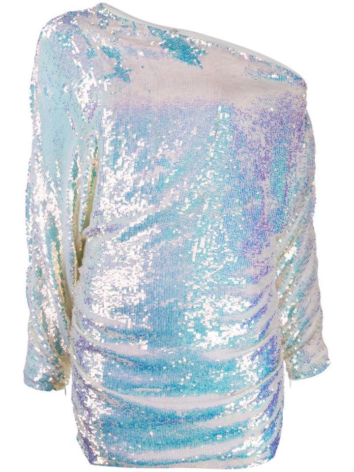 Retrofete Off-shoulder Sequined Dress - White