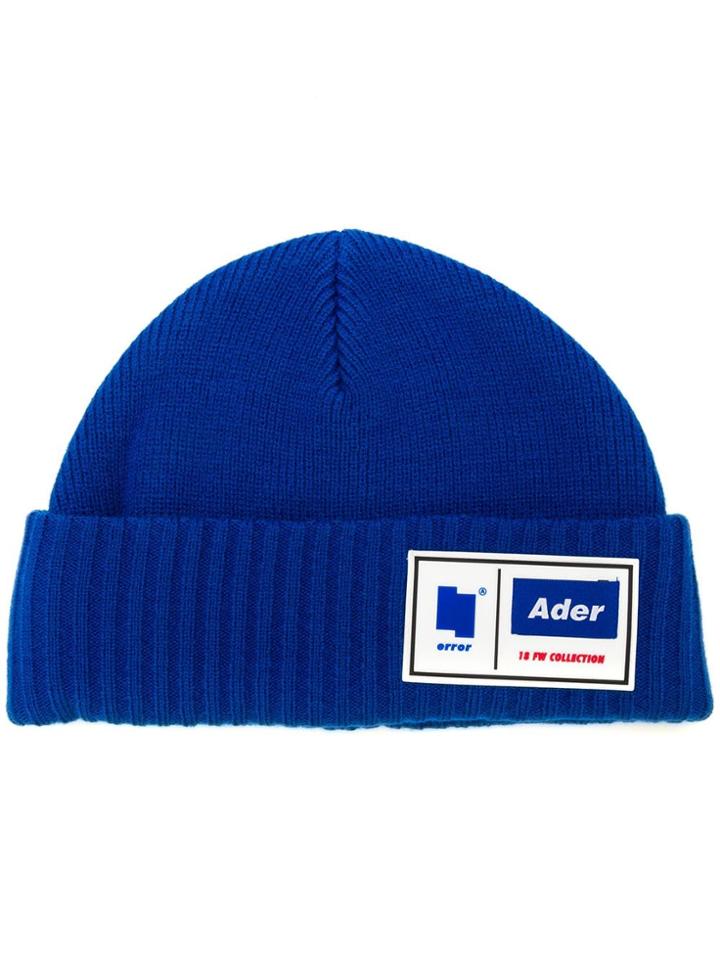 Ader Error Logo Patch Beanie - Blue