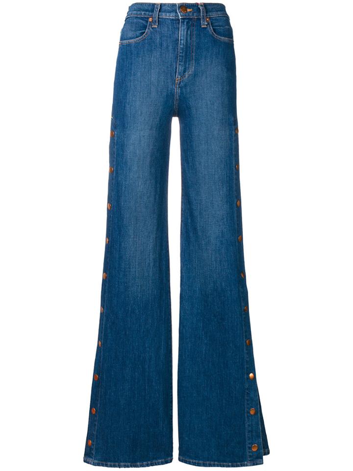 Alice+olivia Buttoned Side Flared Jeans - Blue