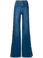 Alice+olivia Buttoned Side Flared Jeans - Blue