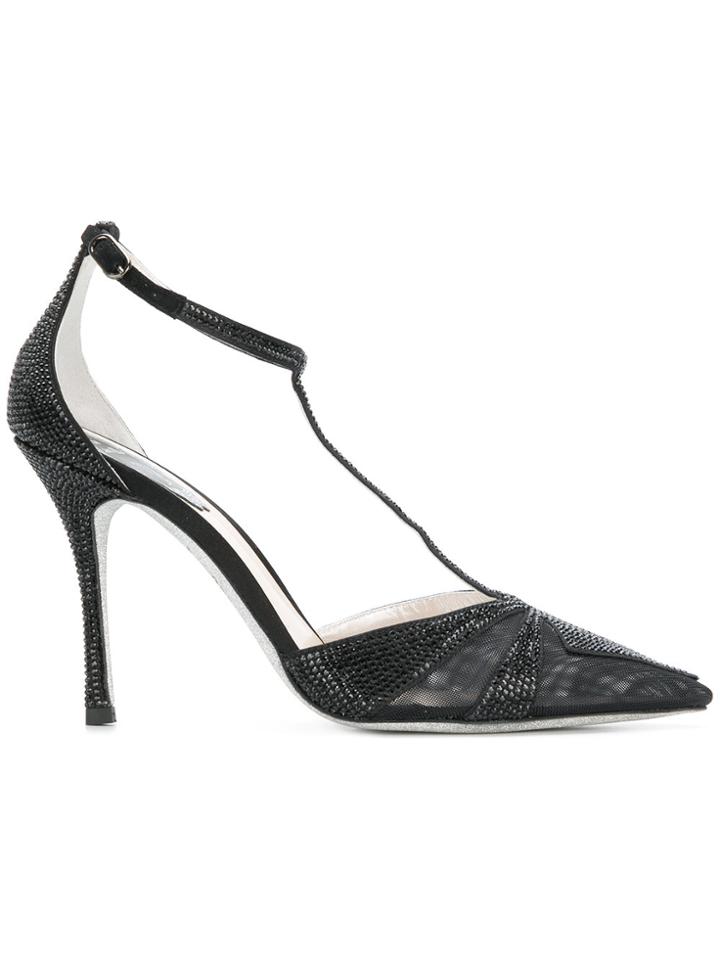 René Caovilla Embellished Ankle-strap Pumps - Black