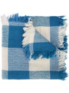 Closed Woven Check Scarf - Blue