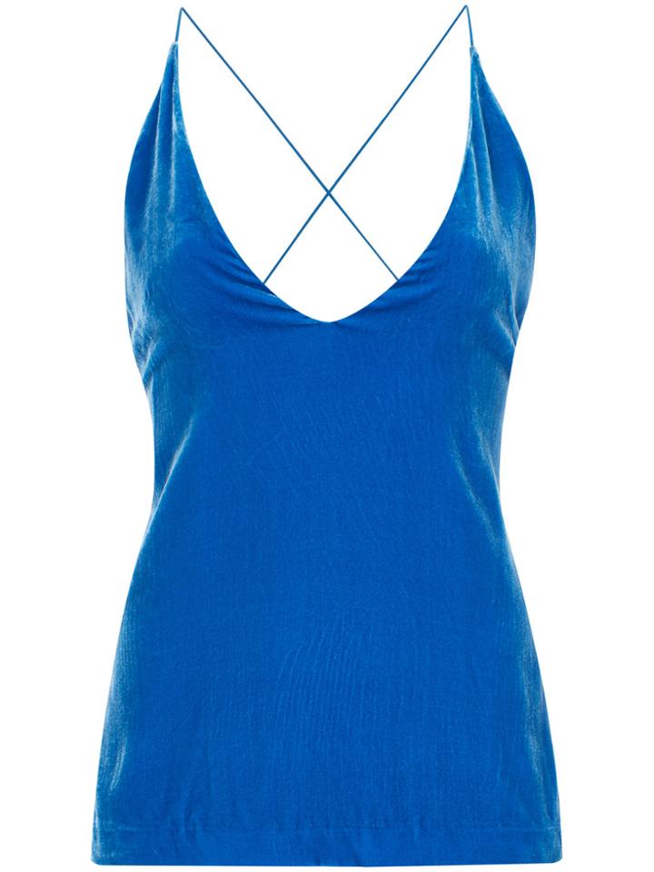 Dion Lee Velvet Fine Line Cami Top - Blue