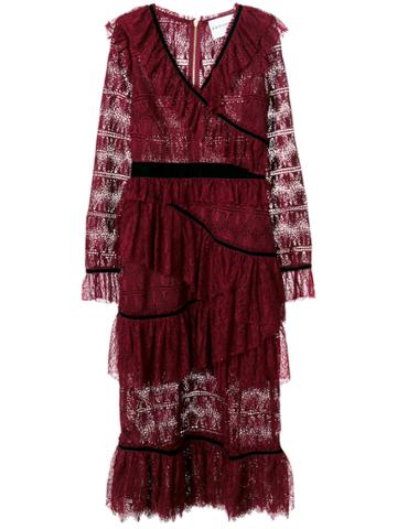 Perseverance London Multi Ruffle Dress - Red