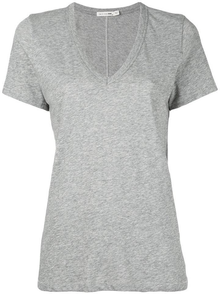Rag & Bone /jean - V-neck T-shirt - Women - Cotton - S, Grey, Cotton