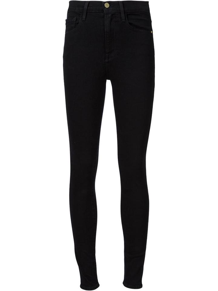 Frame Denim Ali Skinny Jeans, Women's, Size: 24, Black, Cotton/polyester/spandex/elastane
