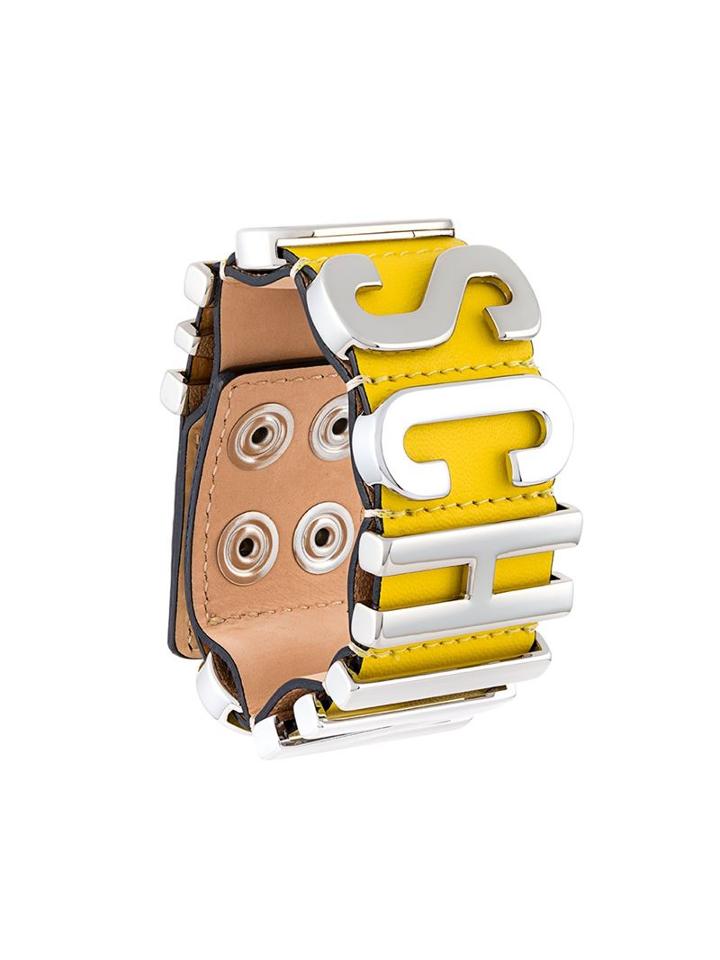 Moschino Logo Plaque Bracelet, Women's, Yellow/orange