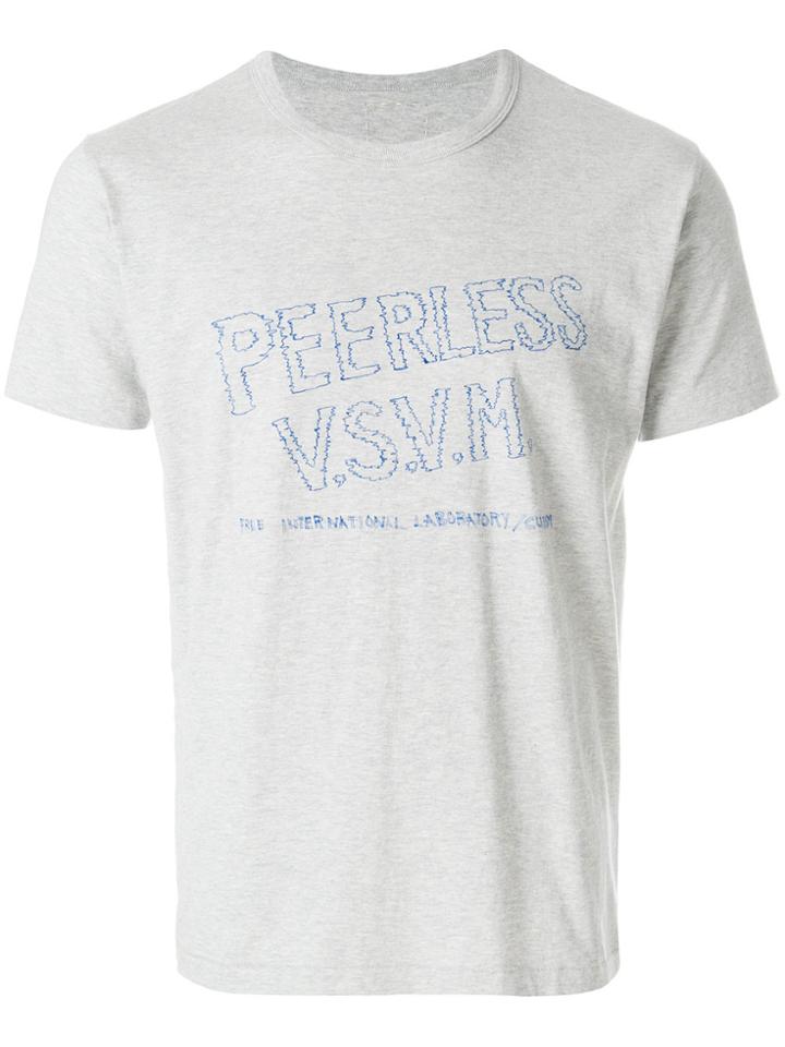 Visvim Embroidered Slogan T-shirt - Grey