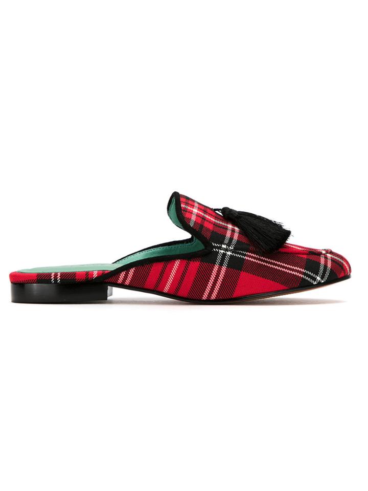 Blue Bird Shoes Leather And Cotton Barbicacho Mules - Red