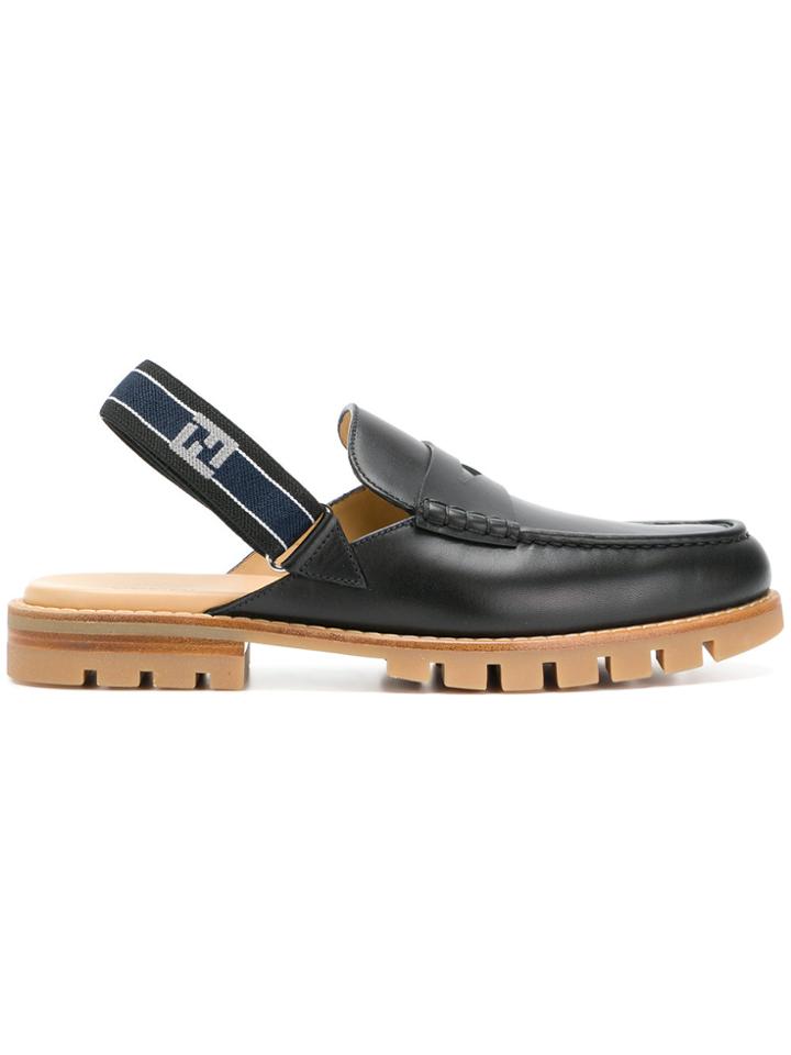 Fendi Slingback Strap Loafers - Black