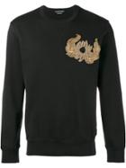 Alexander Mcqueen Embroidered Plaque Sweatshirt - Black