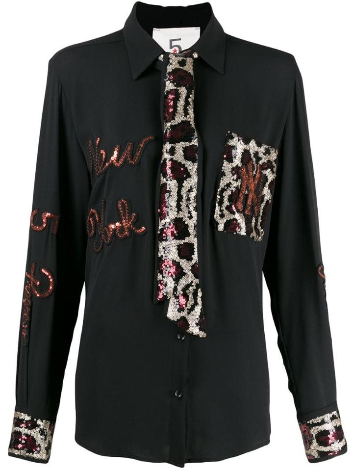 5 Progress New York Sequin Tie Shirt - Black