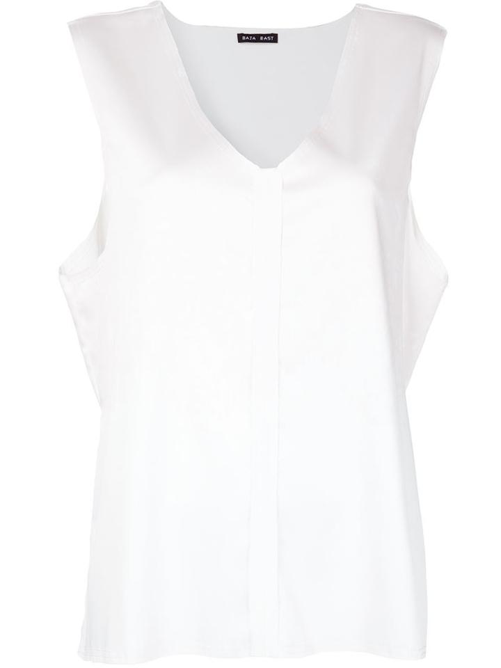 Baja East V Neck Top, Women's, Size: 1, White, Triacetate/polyester