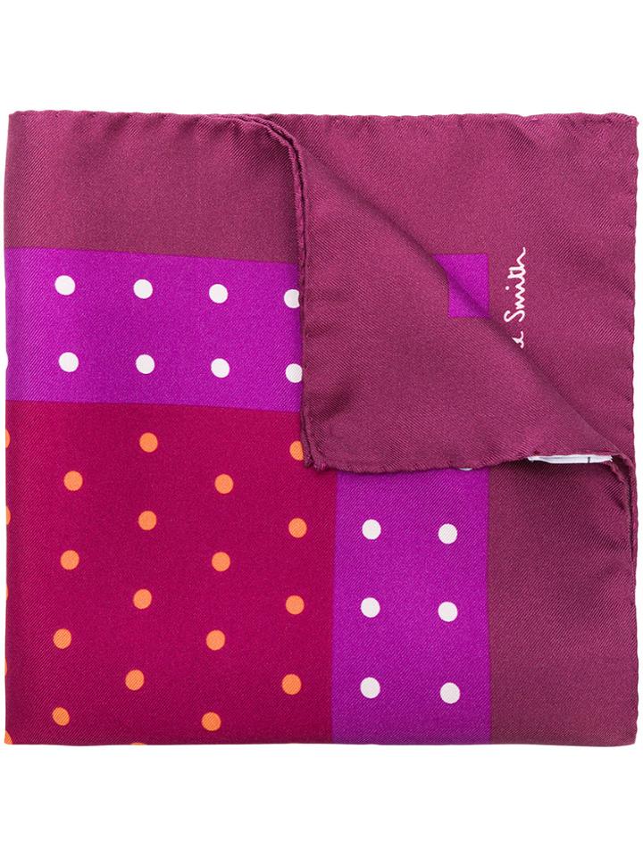 Paul Smith Polka-dot Pocket Square - Pink & Purple