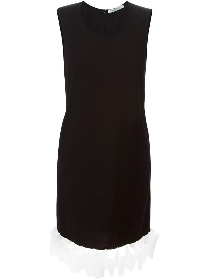 Givenchy Corrugated Hem Dress, Women's, Size: 36, Black, Silk/polyamide/wool