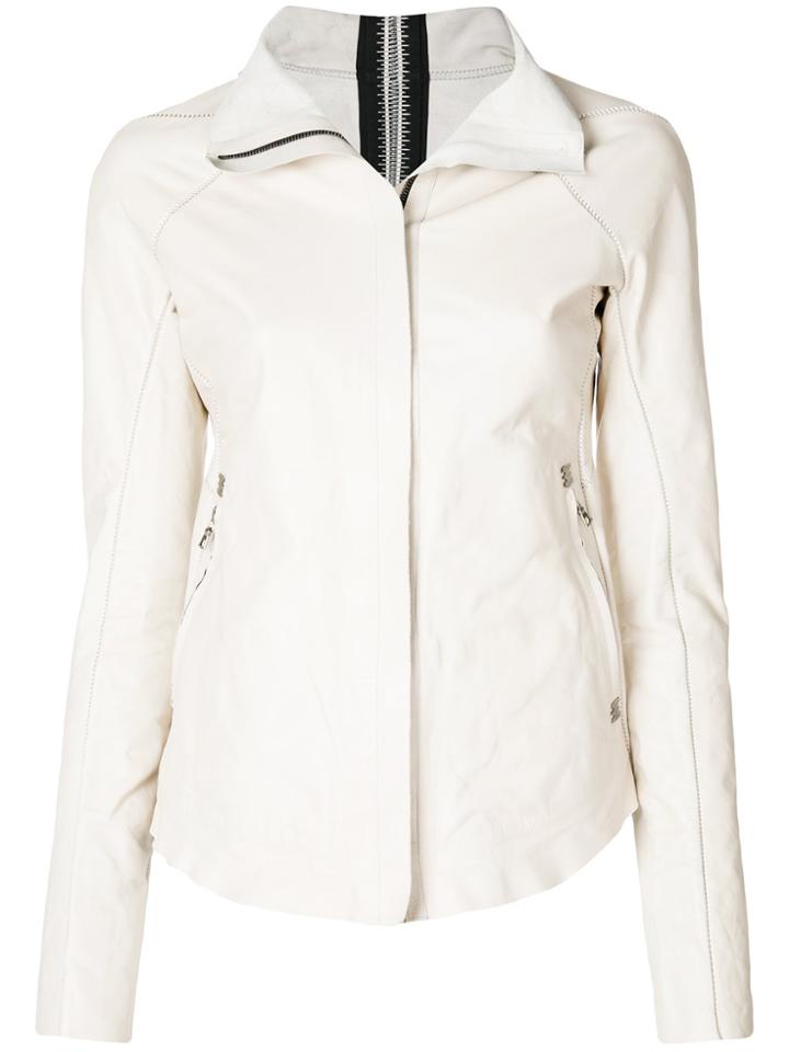 Isaac Sellam Experience High Collar Leather Jacket - Nude & Neutrals